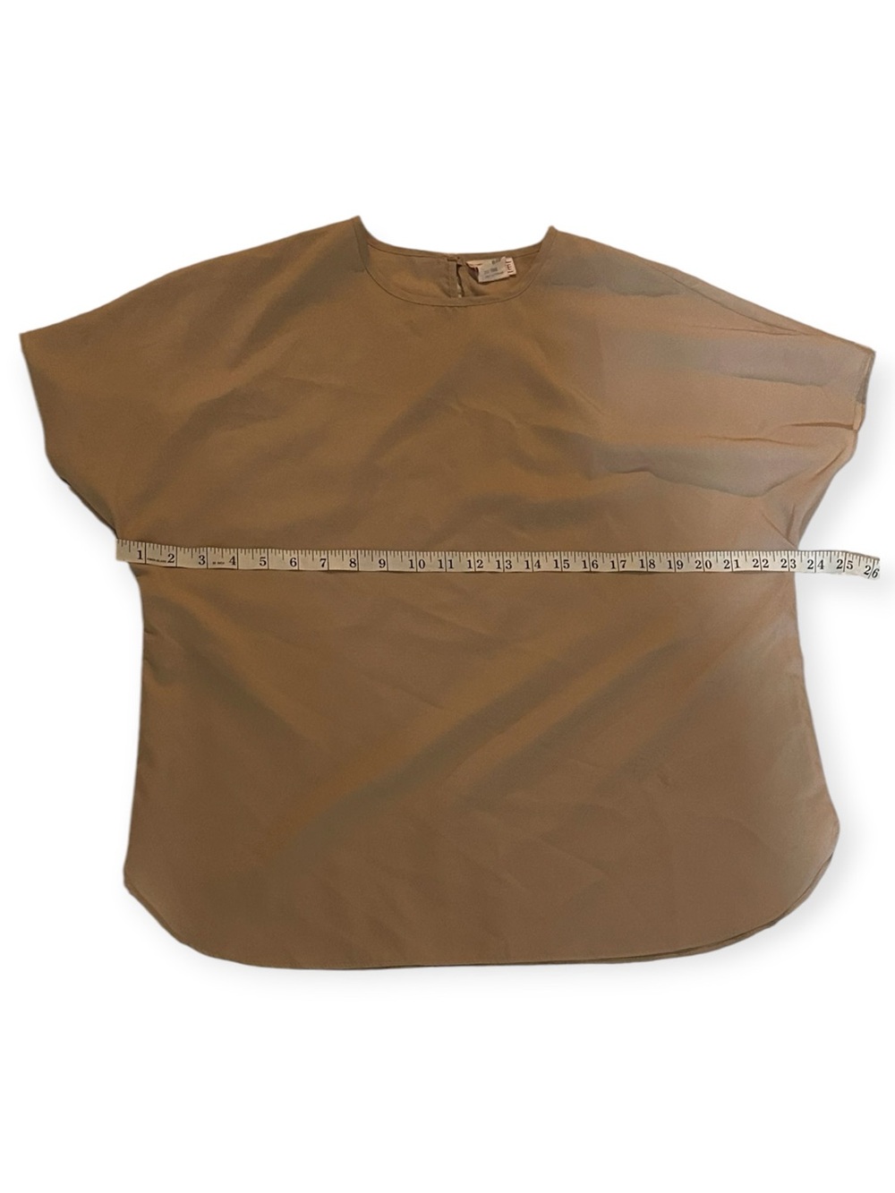 Lauren Lee Boxy  Short Sleeve Top in Light Brown Size Large